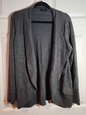 Verve Ami Dark Gray Open-Front Cardigan Sweater XL